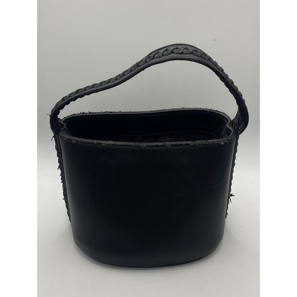 FREE PEOPLE Women’s Black Faux-Leather Braided-Strap Square Top-Handle Bag SZ OS - Picture 1 of 8